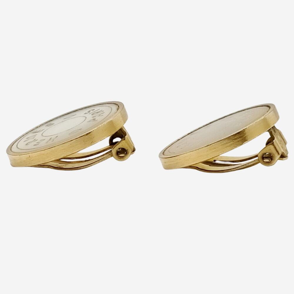 Hermes Clou de Selle Mother of Pearl Clip-on Earrings - Picture 2 of 9